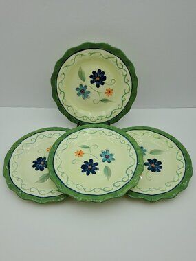 Pfaltzgraff Verona Luncheon Salad Plates Floral Scalloped Dessert Plates